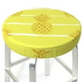 thumbnail image 6 of Goofa Gold Pineapple Printed Stool Covers Round, Waterproof Round Bar Stool Covers Anti-Slip Round Bar Stool Seat Cover with Elastic Bands Durable -12 inch, 6 of 7