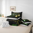 thumbnail image 6 of Manfei Game Console 7-Piece Bedding Comforter Set,Gamer Gaming King Bedding Sets,Green Yellow Hexagon Bed Sheets For Boys,Breathable Bedroom Decorative Reversible, 6 of 8