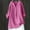Hot Pink, variant on 2025 Summer Tops For Women V Neck Long Sleeve Loose Button Cotton And Linen Tunic Summer Oversize Blouse Tops Green XL