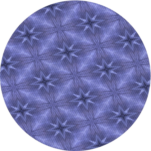 Ahgly Company Tapis Rond Lavable en Machine Intérieur Transitionnel Bleu Ardoise Clair, 7 Pieds Rond