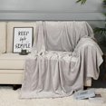 thumbnail image 5 of Fleece Blankets, Super Soft Flannel Fuzzy Blanket for Bed Couch, Luxury Cozy Plush Microfiber Blanket-Twin Size,Light Grey, 5 of 6