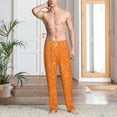 thumbnail image 5 of Uemuo Orange Glitter2 Pattern Men's Wide Leg Palazzo Lounge Pants with Pockets Light Weight Loose Comfy Casual Pajama Pants-Small, 5 of 9