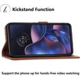 thumbnail image 4 of for Motorola Edge 2022 Case (Not for Edge+) Wallet Flip Cover [RFID Blocking] [3 Card Holders] [Magnetic Closure] [Stand Kickstand] PU Leather Shockproof Case for Moto Edge 2022 - Brown, 4 of 13