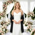 thumbnail image 3 of Shawls and Wraps for Evening Dresses, Women Elegant Soft Silky Wraps Sheer Chiffon Wedding Bridal Scarf, Beige, 3 of 7