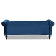 thumbnail image 4 of Bowery Hill Navy Blue Velvet Upholstered Button Tufted Chesterfield Sofa, 4 of 10