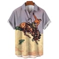 thumbnail image 5 of Camisa vaquera lindejuan Hombres Estilo Hawaiano Manga Corta 3D, 5 of 5