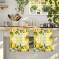 thumbnail image 4 of Yellow Lemon Kitchen Towels Set of 2, Summer Floral Fruit Leaves Botanical Grid Absorbent Dish Towels for Kitchen, Microfiber Hand Towel, Quick Drying Tea Towel for Cleaning Decorative Dishcloths, 4 of 7