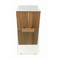 thumbnail image 4 of Benjara BM206489 30 x 42 x 15.5 in. Glass Top Sofa Table with V Shaped Wooden Base, Clear & Brown, 4 of 5