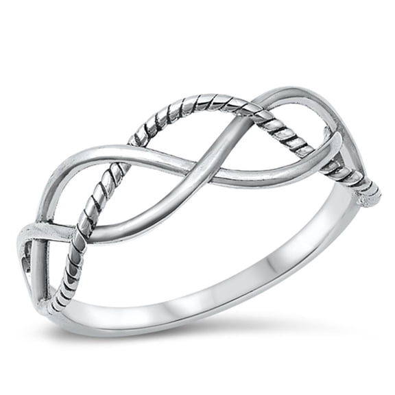 Rope Wave Knot Friendship Ring .925 Sterling Silver Band Jewelry Female Male Unisex Size 12