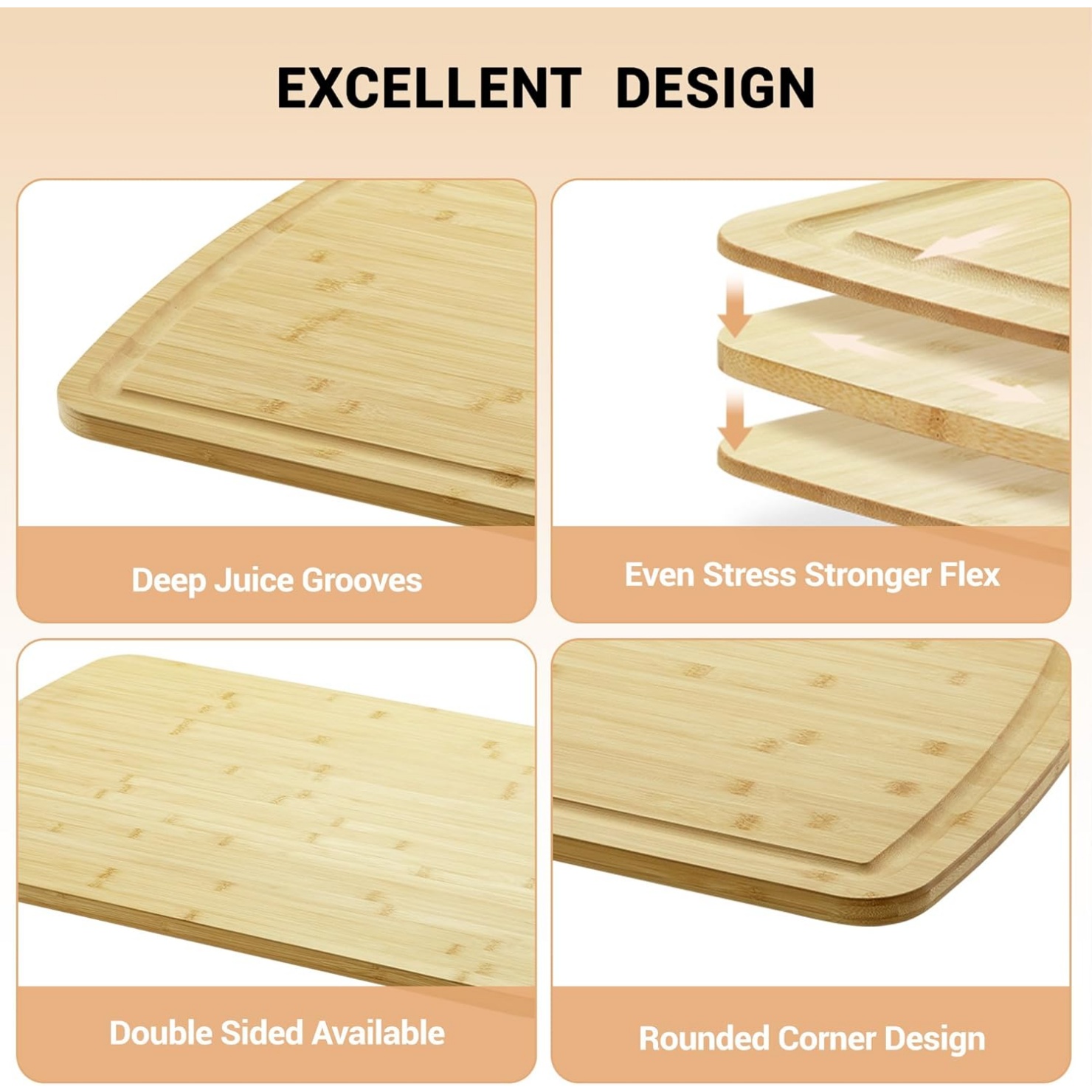 Extra Large Bamboo Cutting Board 30x20 Inch Wood Gas Stove Top Cover, Chopping Board with Deep Juice Grooves, Reversible & East to Clean for Home Restaurant Kitchens