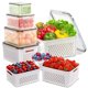 thumbnail image 1 of JDF3CISH Contenedores para Refrigerador 5PCS, Recipientes de Almacenamiento sin BPA y a Prueba de Fugas, Organizadores de Refrigerador con Colador Extra&iacute;ble para Verduras y Alimentos, 1 of 7
