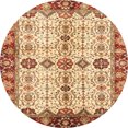 thumbnail image 1 of Ahgly Company Indoor Round Abstract Yellow Oriental Area Rugs, 3' Round, 1 of 6