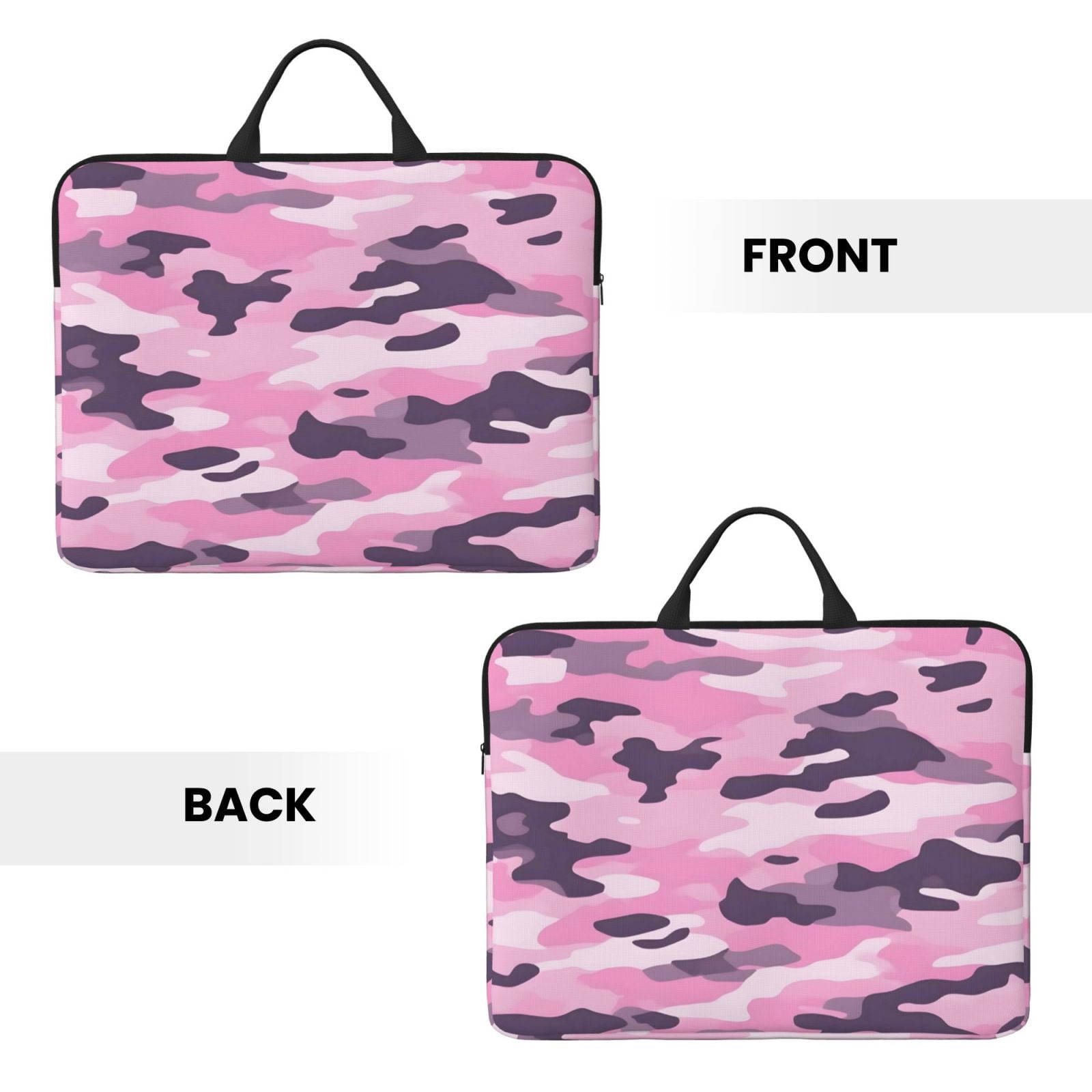 Laptop Sleeve Bag For Women Men 14inch Waterproof Durable Protective Computer Carrying Cover Handle Laptop Case Bag Texture Military Camouflage Pattern Abstract Pink_3