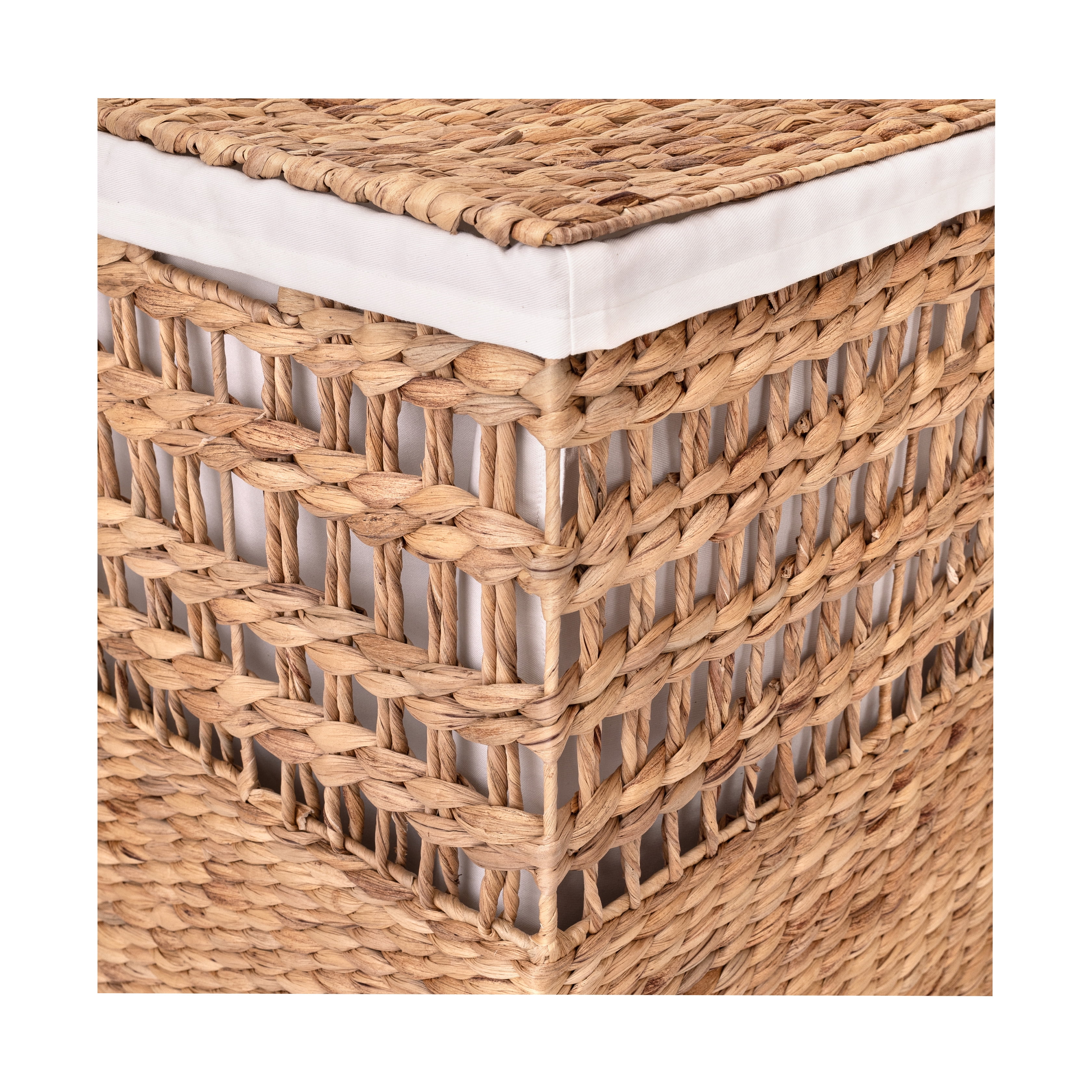 Seville Classics 4-Piece Sustainable Water Hyacinth Laundry Hamper and Basket Set