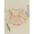 thumbnail image 2 of Bagilaanoe Newborn Autumn Outfits Baby Girl Rompers Dress Ruffle Long Sleeve Bodysuit 6M 12M 18M 24M Infant Patchwork A-line Dresses, 2 of 9