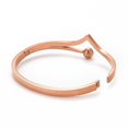 thumbnail image 2 of 3pc Crystal Rhinestone Wave Hinged Bangle Ion Plating(IP) 304 Stainless Steel Jewelry for Women Rose Gold Inner Diameter: 1-7/8x2-3/8 inch(4.8x5.9cm), 2 of 3
