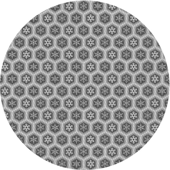 Ahgly Company Machine Washable Indoor Square Transitional Ash Gray Area Rugs, 3' Square