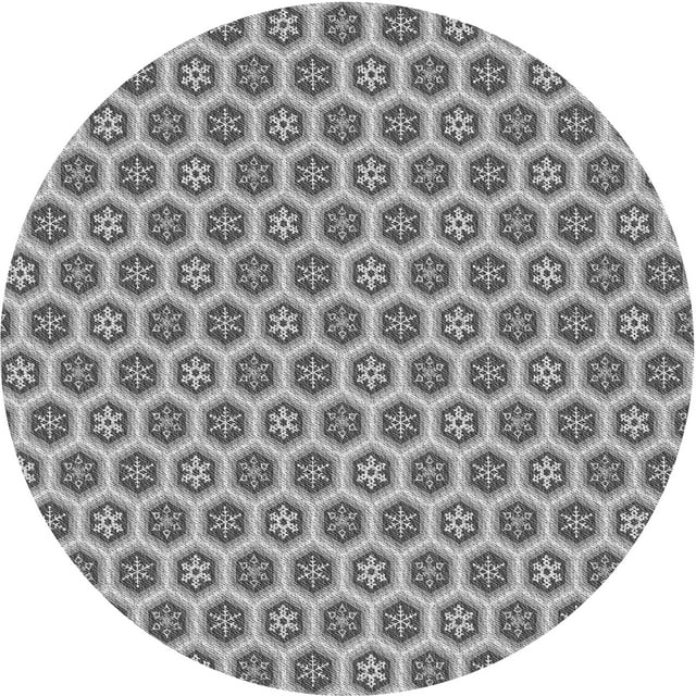 Ahgly Company Tapis Rond Lavable en Machine Intérieur Transitionnel Gris Cendré, 5 Pieds Rond