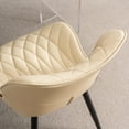 thumbnail image 4 of YOUNIKE Upholstered Dining Chairs Set of 2, Faux Leather Kitchen Chairs, Modern Side Chairs, Wide Curved Back, Metal Legs, Beige, 4 of 15