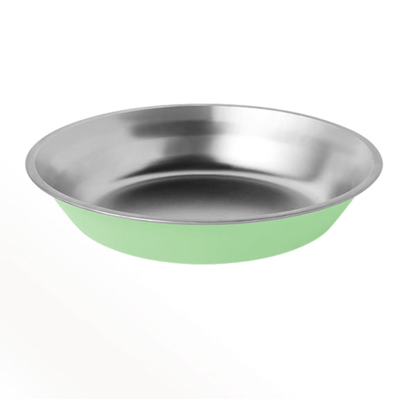 bestolf Stainless Steel Pet Bowl Silicone Bottom Small Medium Large Dogs Cats Feeding Bowl Anti-tip Pet Water Treat Food Feeder Bowl (Green )