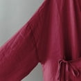 thumbnail image 6 of Womens Tops Hanten Kimono Cardigan Long Sleeve Wrap Front Cotton Linen Retro Costume Irregular Shirt Tops Blouses For Women, 6 of 6