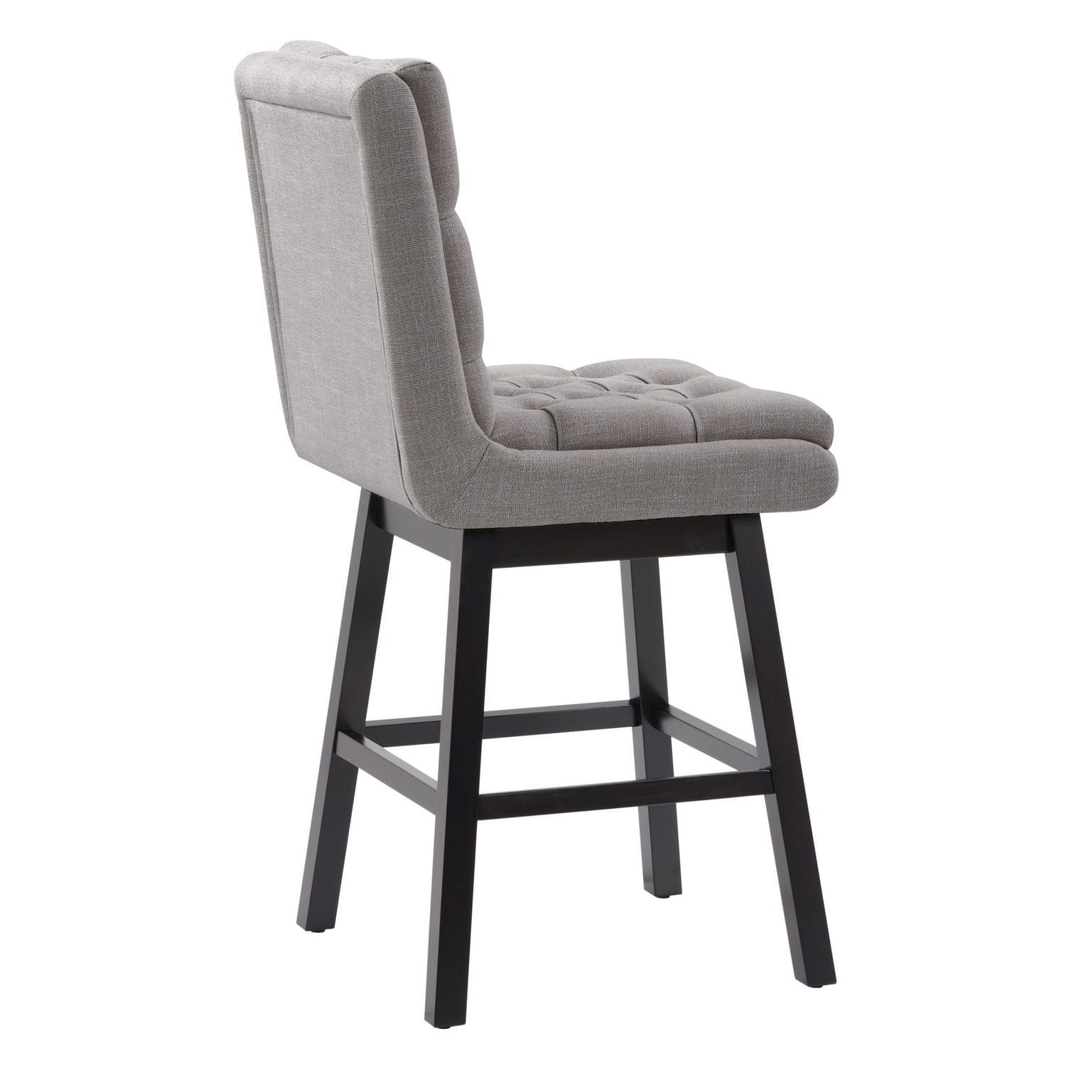 CorLiving Leilani Modern Tufted Indoor Counter Height Bar Stools with Back and Wood Legs - Set of 2