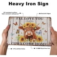 thumbnail image 3 of Highland Cow Metal Tin Sign 8x12in Vintage Flower Butterfly Painting Tin Signs Retro Sunflower Wall Poster Plaque for Home Farm Spaces Office Living Rooms Bedrooms Gift, 3 of 8