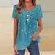 thumbnail image 5 of Camiseta de Moda Plegada de Cuello Redondo de Manga Corta Impresa Casual para la Primavera Y el Verano, 5 of 5