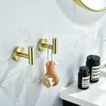 thumbnail image 2 of Wowow 6-Pieces Brushed Gold Bathroom Hardware Set Round Wall Mounted with Towel Ring Toilet Paper Holder Towel Hook and Towel Bar in Black and Gold, 2 of 7