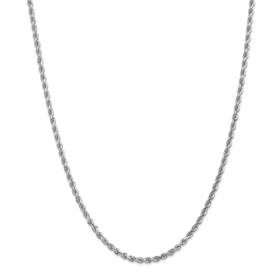 14k White Gold 3.0mm D/C Rope Chain