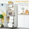 thumbnail image 4 of HOMCOM Armoire de Cuisine Moderne Organisateur de Rangement pour Micro-Ondes, Blanc, 4 of 10