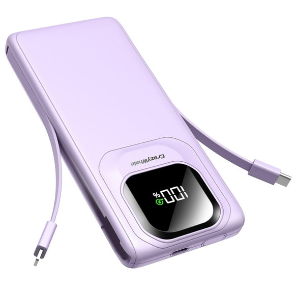 Cables integrados de carga rápida Power Bank Crazywhale de 10000 mAh y 22,5 W