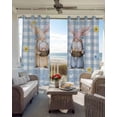 thumbnail image 6 of Easter Gnomes Blackout Curtains for Bedroom Living Room Darkening Curtains 63 Inches Long Watercolor Eggs Basket Daisy Spring Blue Plaid Window Curtain 2 Panels Set Window Treatment Drapes 52"x63", 6 of 9