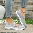 thumbnail image 7 of Willtoo Women's Slip on Sneakers Shoes Woven Orthopedic Breathable Soft Shoes Walking Diabetic Foam Shoes Hands Free Slip in, Soft Walking Shoes for Women Gray 8 Wide, 7 of 7