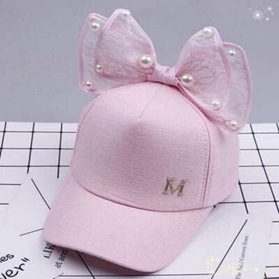 lavio Baseball Cap for Kids-Girls, Cotton/Polyester-Baby Pink