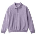 thumbnail image 4 of Long Sleeve Polo Shirts for Men Classic Golf Shirt Thermal Pullover Tops Purple XL, 4 of 4