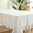 thumbnail image 3 of Cotton Table Cover For Dining Room Farmhouses Flounces Trim Ruffled Washable Stain Tablecloth Multiple Sizes, 3 of 17