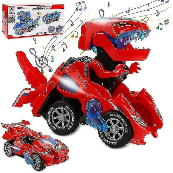 Transformer dinosaur toy, transformer dinosaur car, automatic transforming dinosaur car with music and LED lights