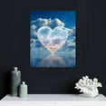 thumbnail image 4 of PIKWEEK Sea Heart Shape Blue Sky White Clouds Landscape Canvas Poster Painting Print Wall Art Modern Classroom Kitchen Bedroom Room Gift, 4 of 4