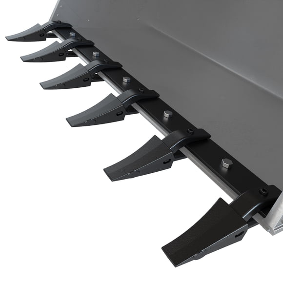 Barre à Dents en Acier Robuste pour Godet de Chargeur de Tracteur - Capacité de Charge de 4560 Lb - Conception à Boulonner Sans Perçage - 6 Dents Remplaçables - Ajustement Global pour Direction Antidérapante et Outils de Tracteur - 48 Pouces / Noir