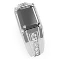 thumbnail image 3 of Men's Black Onyx Diamond Channel Ring In Solid 14k White Gold, 3 of 6