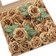 thumbnail image 1 of Flores artificiales Floroom, rosas de espuma doradas envejecidas, 25 unidades, 1 of 5