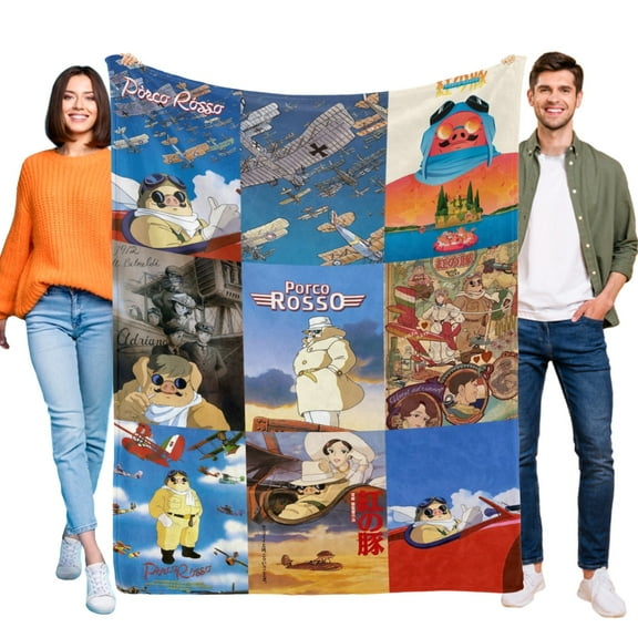 Throw Blanket for Porco Rosso Soft Warm Bed Couch Flannel Blanket for Kids Boys Girls Gifts Home Decor 30x40 Inch