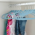 thumbnail image 5 of Simplify Kid's 25 Pack Velvet Clothing Hangers with Shark Icon in Light Blue, 5 of 8