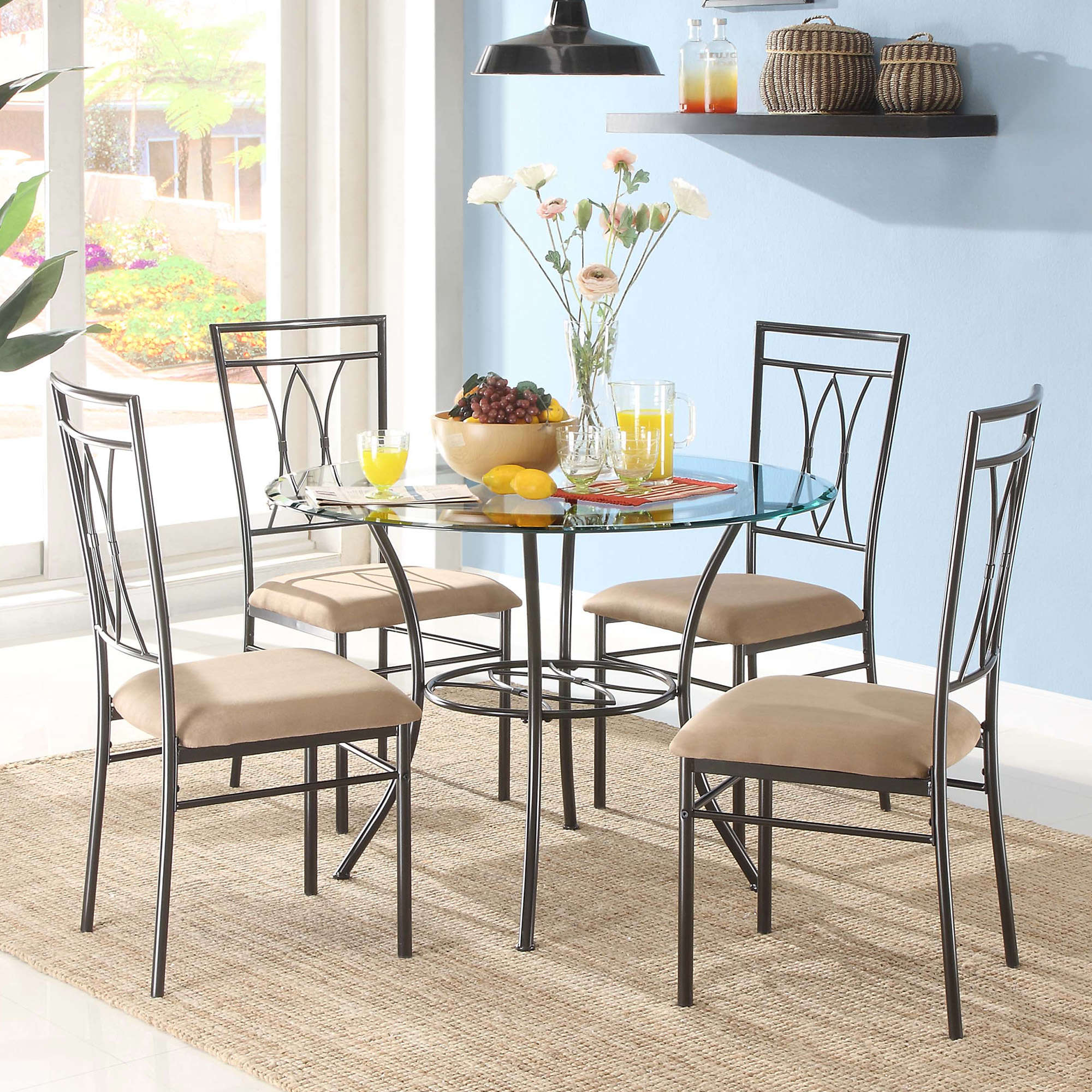 Mainstays 5-Piece Glass and Metal Dining Set