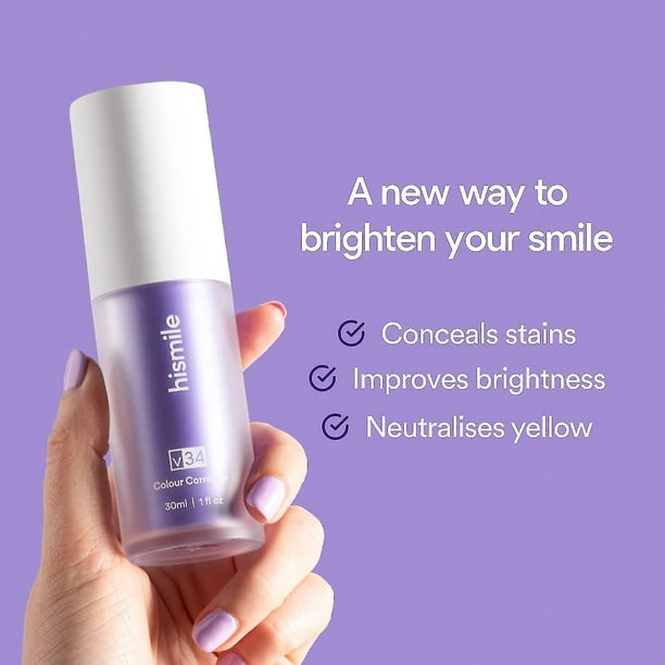 Correcteur de Couleur V34, Blanchiment des Dents Violet, Élimination des Taches Dentaires, Dentifrice Violet, Correction des Taches Dentaires