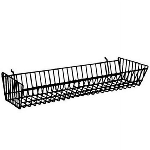 BSK12-BLK 24 x 10 x 5 in. Double Sloping Basket, Black