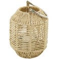 thumbnail image 5 of DecMode Brown Paper Handmade Decorative Candle Lantern with Glass Holder and Handle, 5 of 7