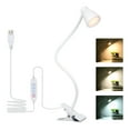 thumbnail image 4 of Tomshine 5W 24LEDs Table Desk Lamp Reading Beside Light Clamp CLip Fixture USB Powered Operated 3 Colors Mode Temperature Changing/ 10 Levels Dimmer Dimmable Adjustable Brightness Adjustmen, 4 of 7