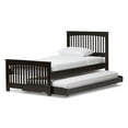 thumbnail image 3 of Baxton Studio Hevea Twin Size Dark Brown Solid Wood Platform Bed with Guest Trundle Bed, 3 of 6